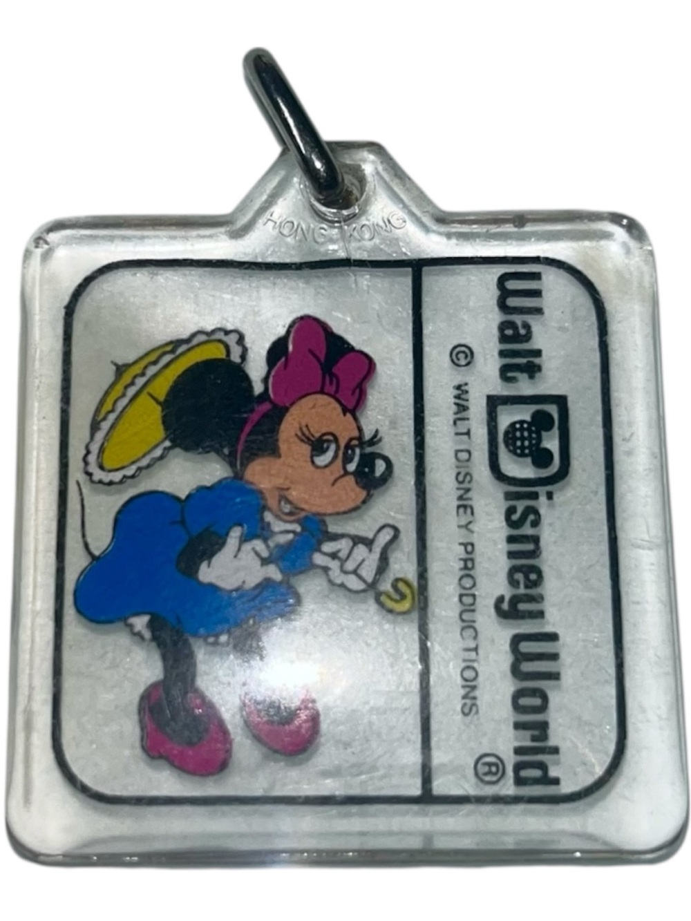 Vintage Walt Disney Productions Minnie Mouse Disney World Keychain – Clear